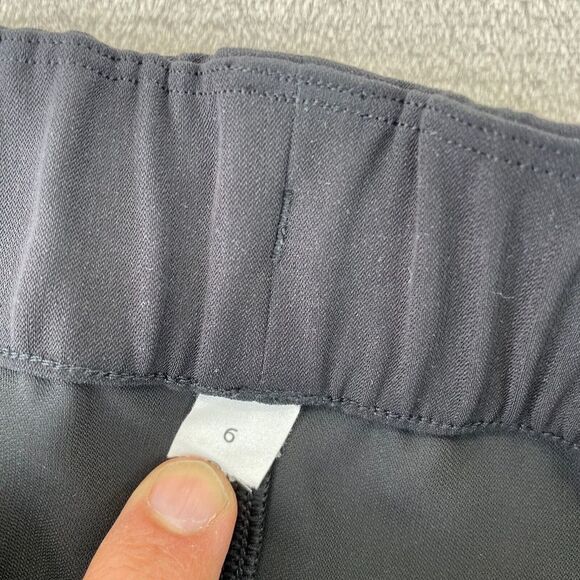Lululemon Woven Pants Women 6 Black On The Fly Wrinkle Free Pockets Drawstring - Picture 3 of 16